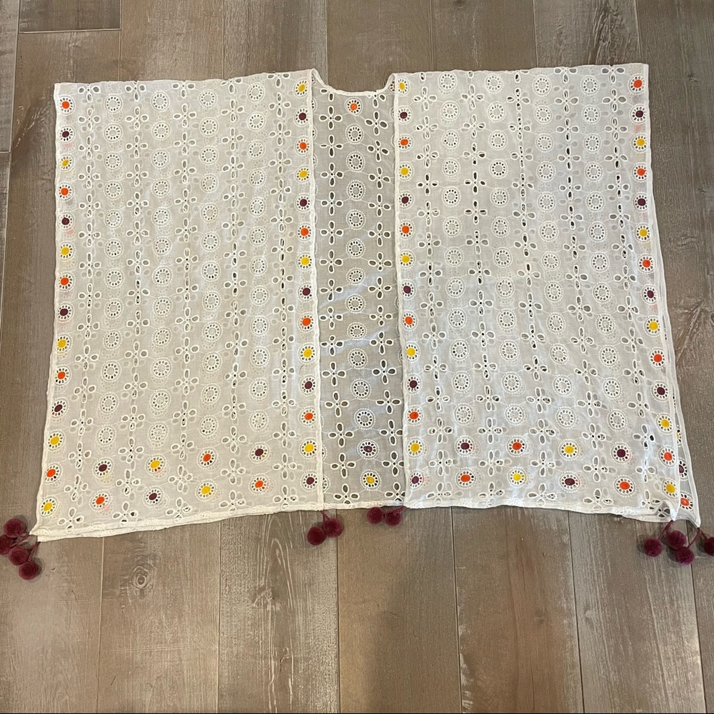NWOT Eyelet Pom Pom Cover Up